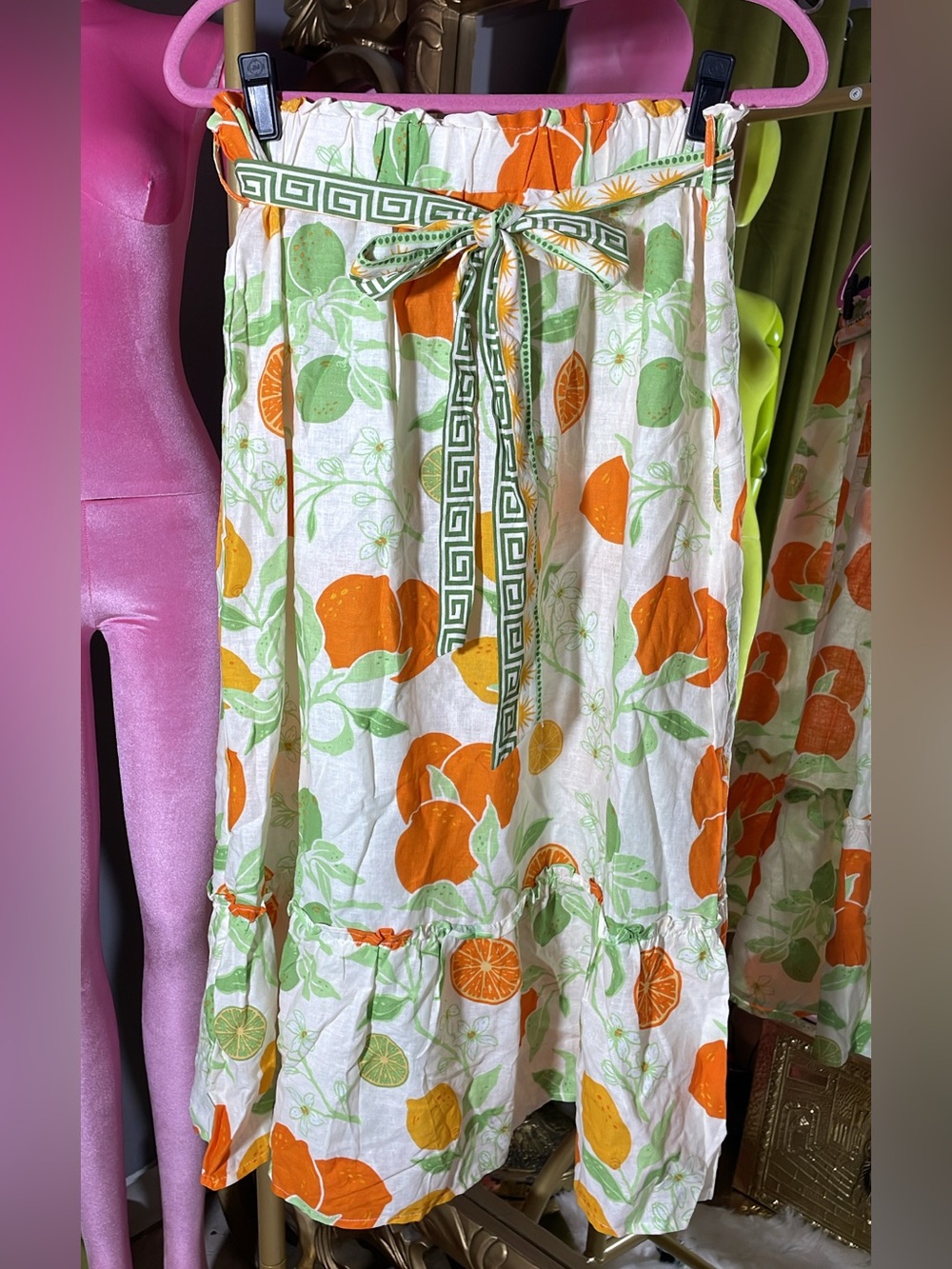 Rachel Zoe White Tank & Skirt Set with Orange Citrus Print - Picture 5 of 8